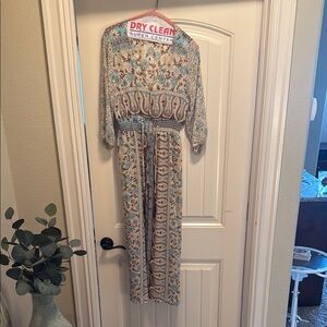 Floral mixed print Maxi Dress/coverup/sheer pullover